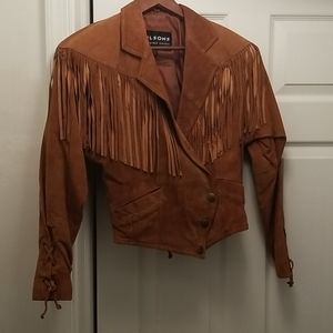 Rust colored Suede jacket with fringes